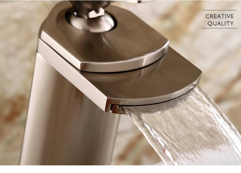 Becola All Copper Gold/Chrome/Brushed Duckbill Waterfall Faucet