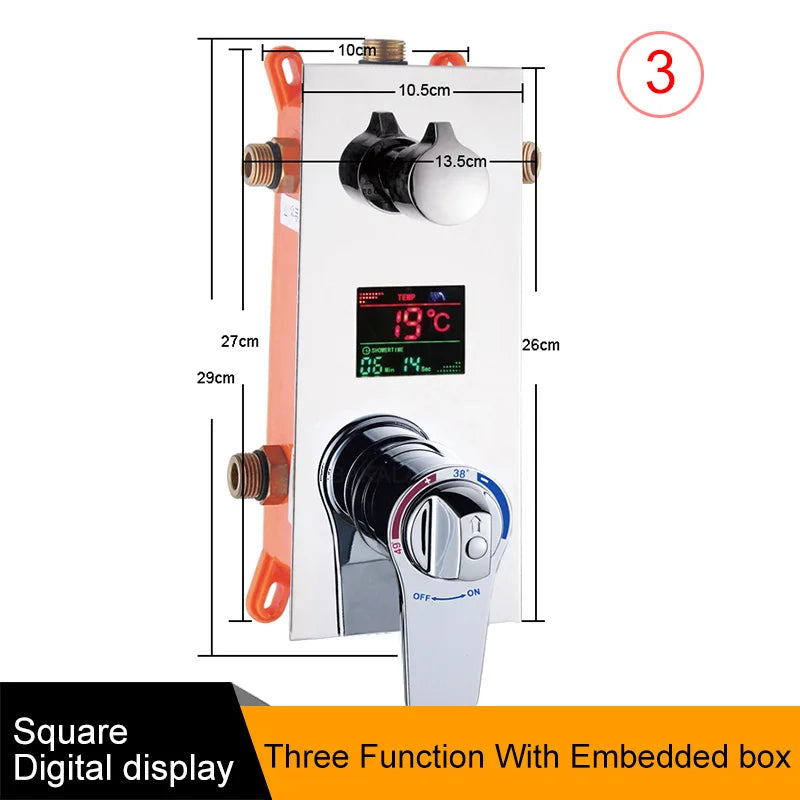 Brass Bathroom Concealed Thermostatic Mixing Valve Wall Mounted