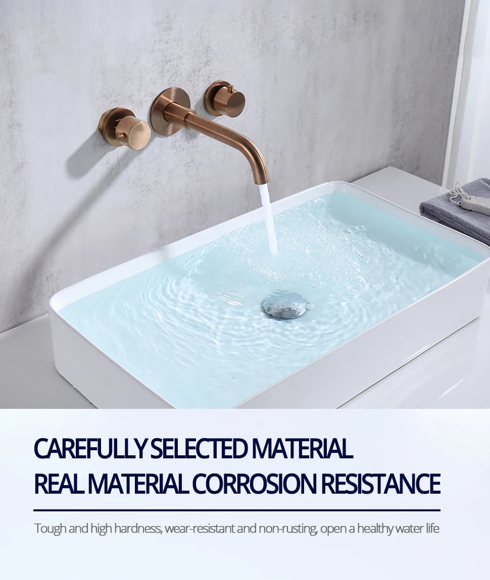 Brushed Rose Gold Basin Faucet 100 Solid Brass