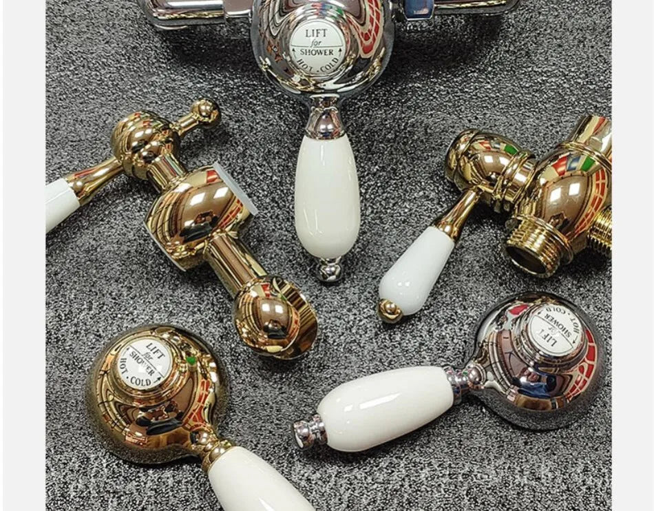 Tuqiu Bathroom Shower Faucet Brass Bathroom Rainfall Shower