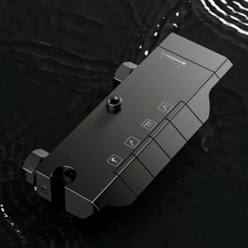 Bathroom Aluminum Shower Gunmetal Gray Cold Water Piano