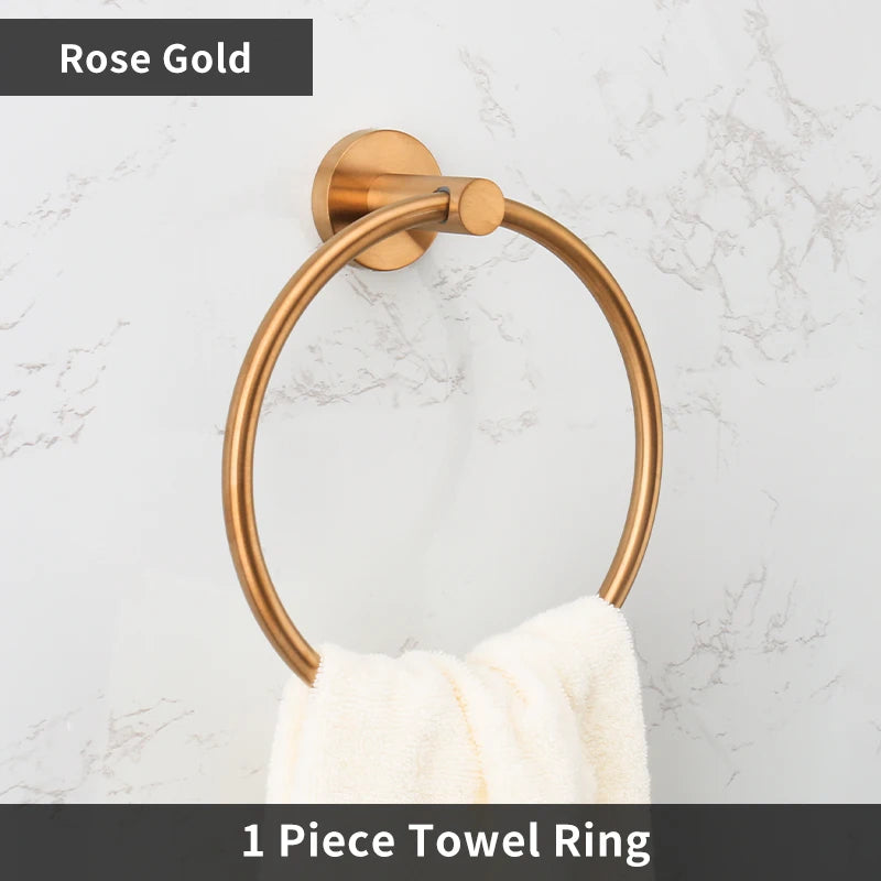 Bathroom Hardware 304 Stainless Steel Rose Gold Towel
