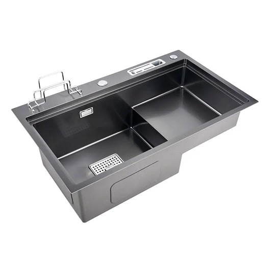 High Low Sink Water-Saving Design Matte Black Knife