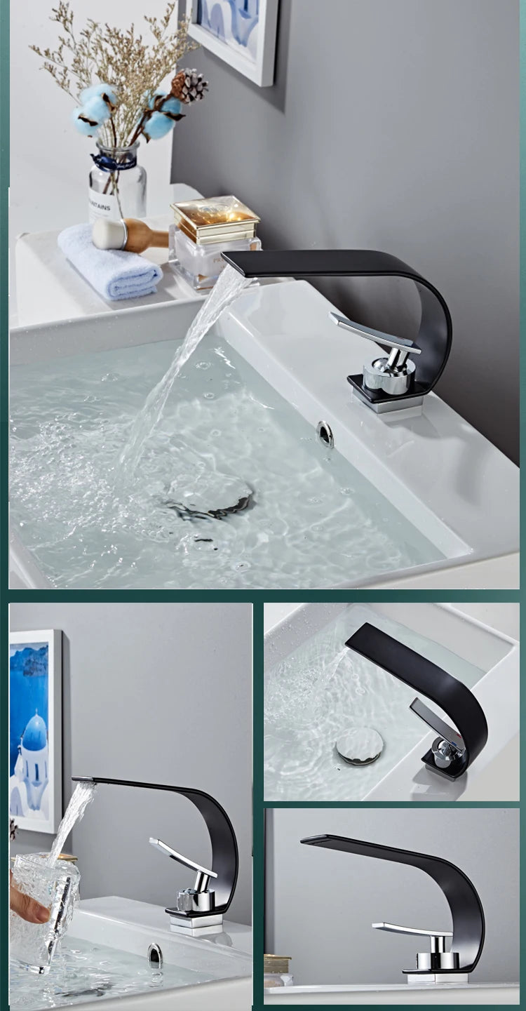 Becola Retail Deck Mount Waterfall Bathroom Basin Faucet