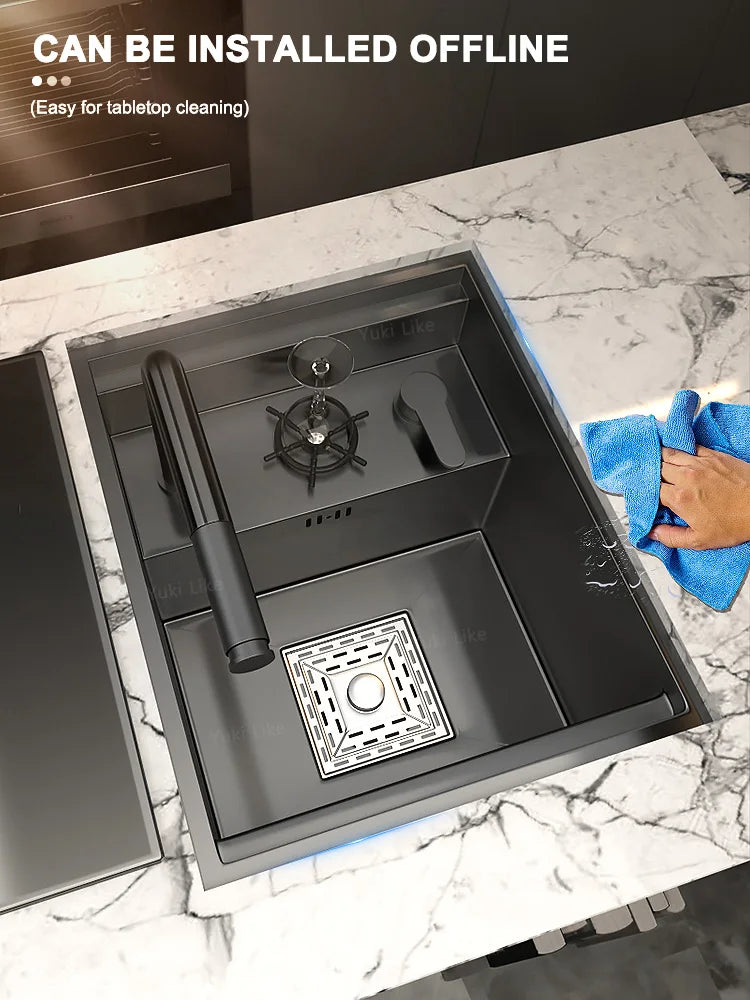Mini Hidden Sink Balcony Bar Apartment Save Space