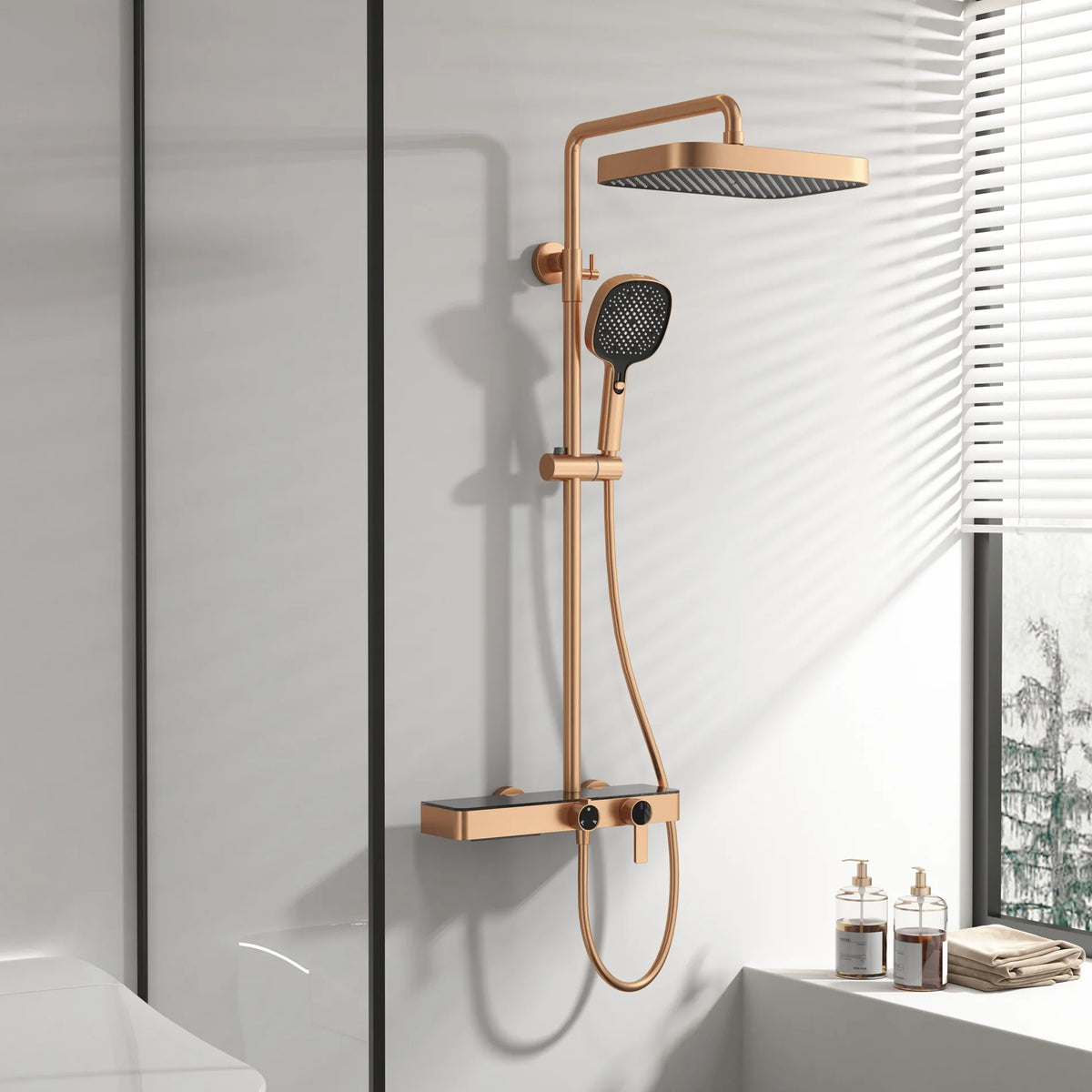 Orange Piano Bathroom Shower Waterfall Bathroom Mixer Faucets