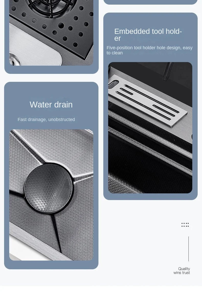 Flying Rainwaterfall Sink Stainless Steel Large Big Garbage