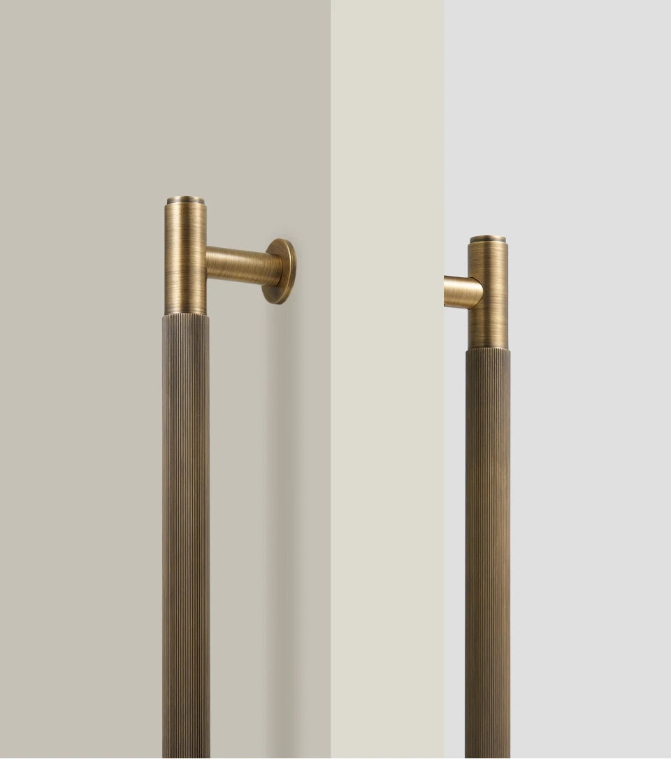 Nurlin Brass Door Double Sided Linear Striped Pull