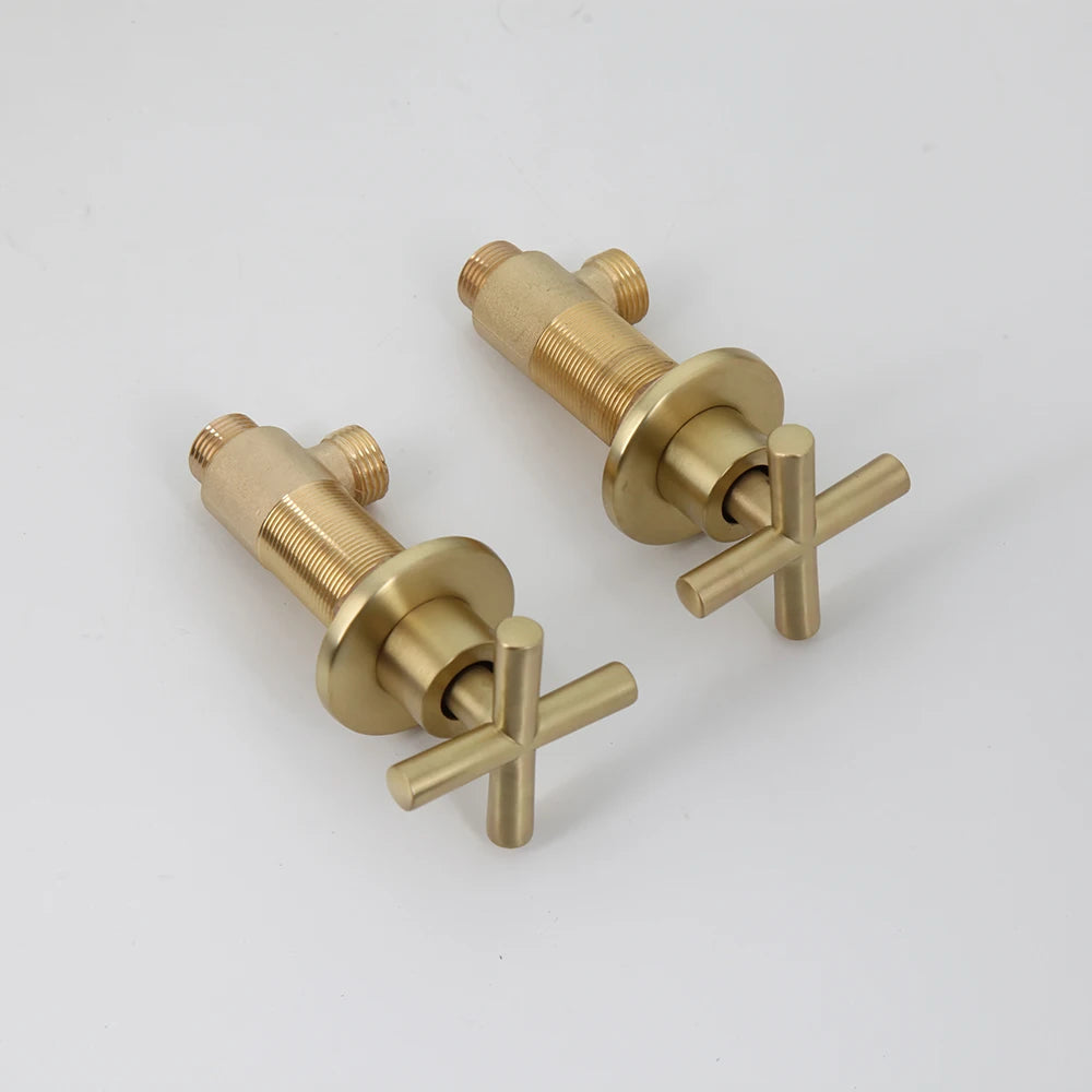 Jieni Inch Brushed Gold Rainfall Shower Faucet Sets