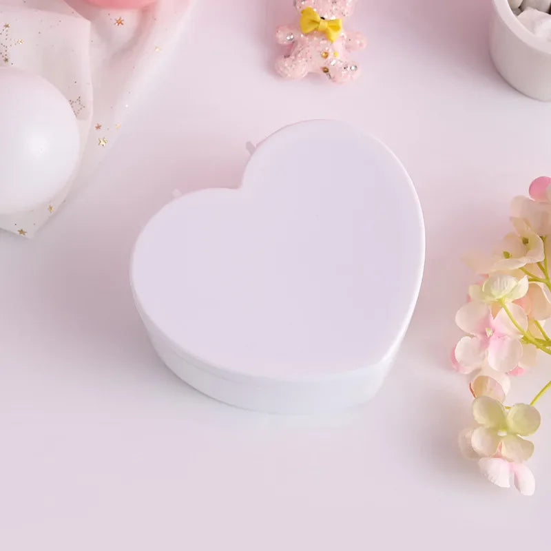 Pink Girl Heart Makeup Jewelry Storage Box Desktop