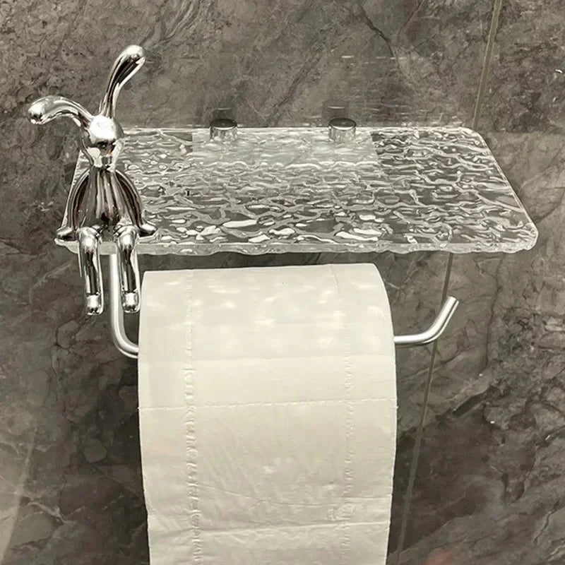 Luxury Gold Toilet Paper Holder Shelf No Punching