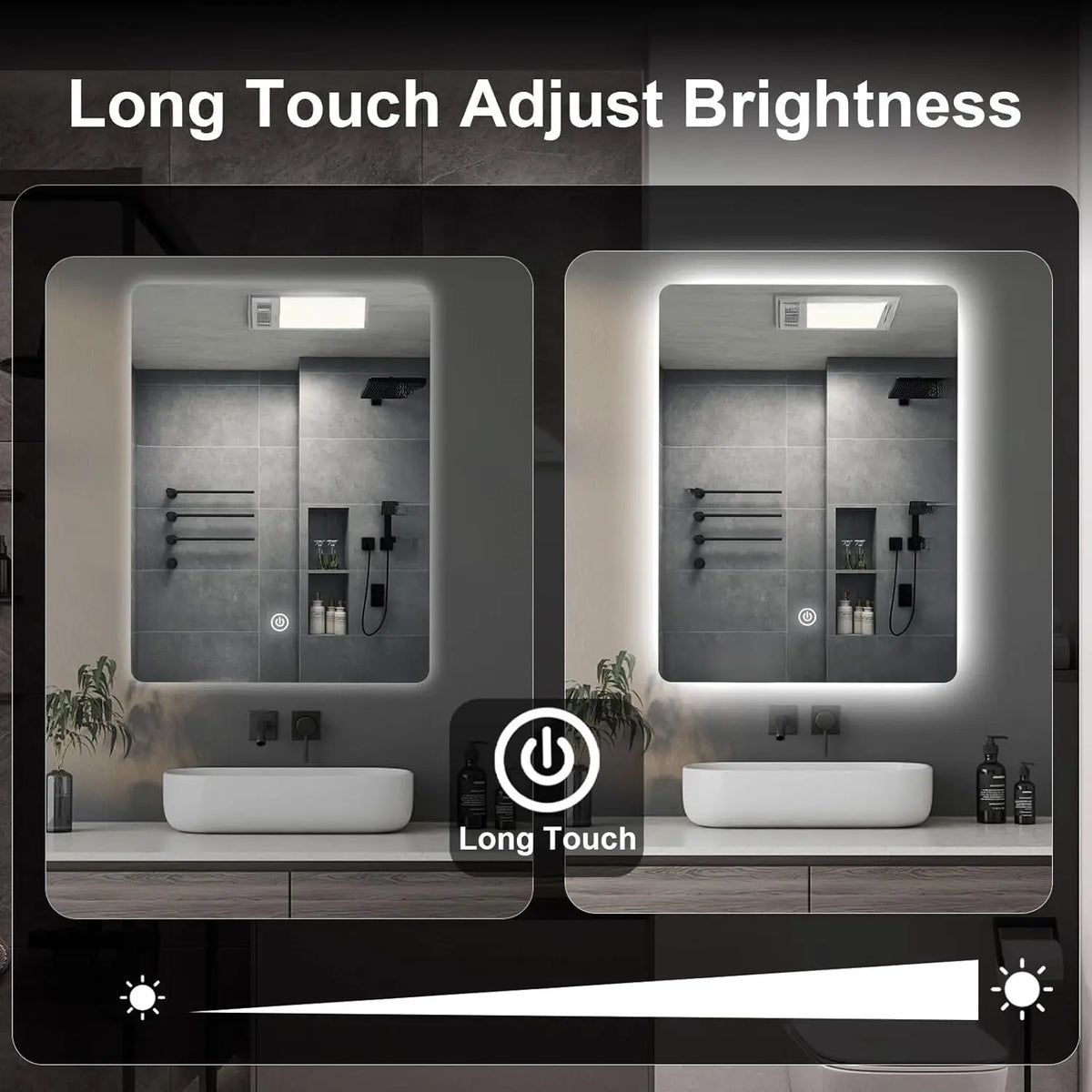 45x60cm Bathroom Wall Mirror Bathroom Mirror Lighting Mirror