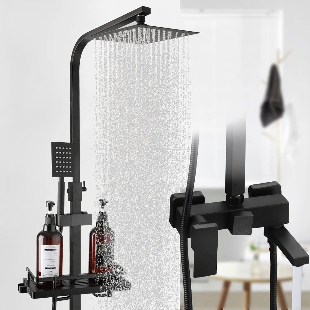 Sinlaku Rainfall Bathroom Shower Faucet Rack Shelf Bathtub