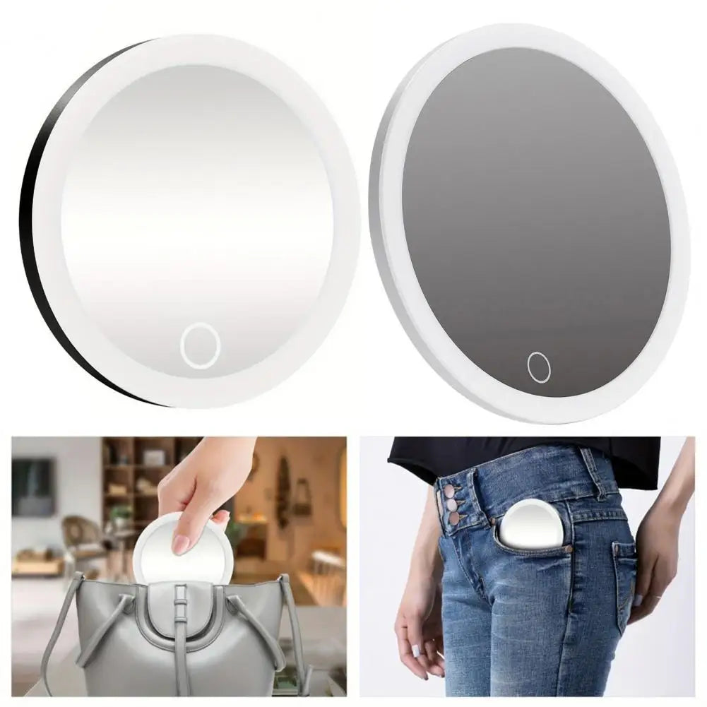 10cm 30x Magnifying Mirror Tweezers Travel Led Makeup