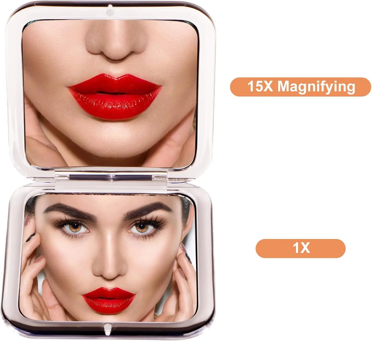 Compact 15x Magnifying Makeup Mirror Travel Small Pocket