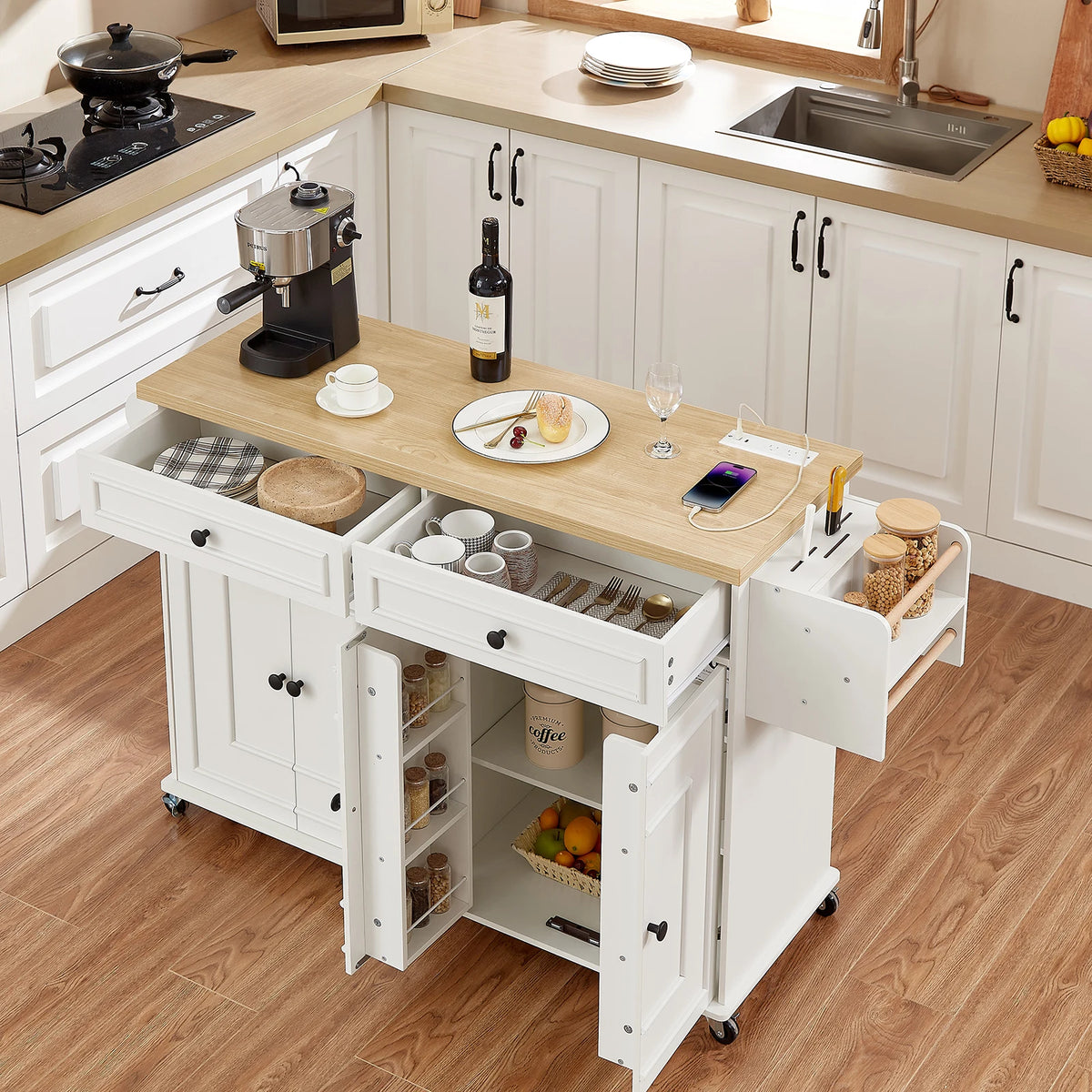 60 Mobile Islands Rolling Trolleys Island Table Drop