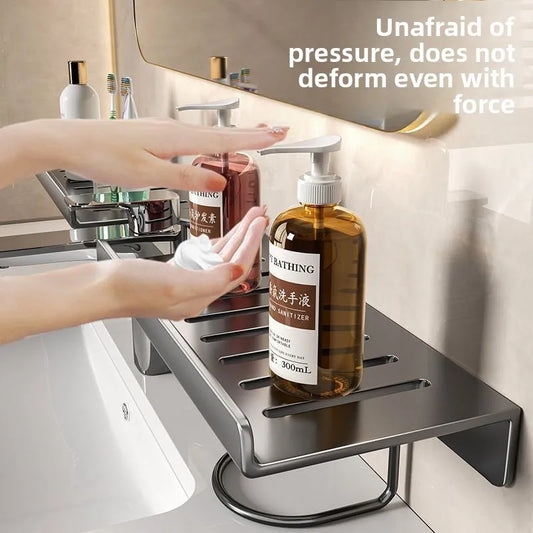 No Drill Stainless Steel Sink Organizer Wall Mounted