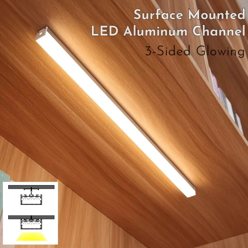 Three-Sided Glowing Led Aluminum Profile Tube Lamp Surface