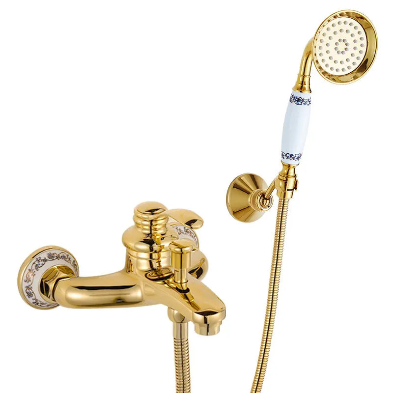French Brass Simple Shower Spray Handheld Shower Head