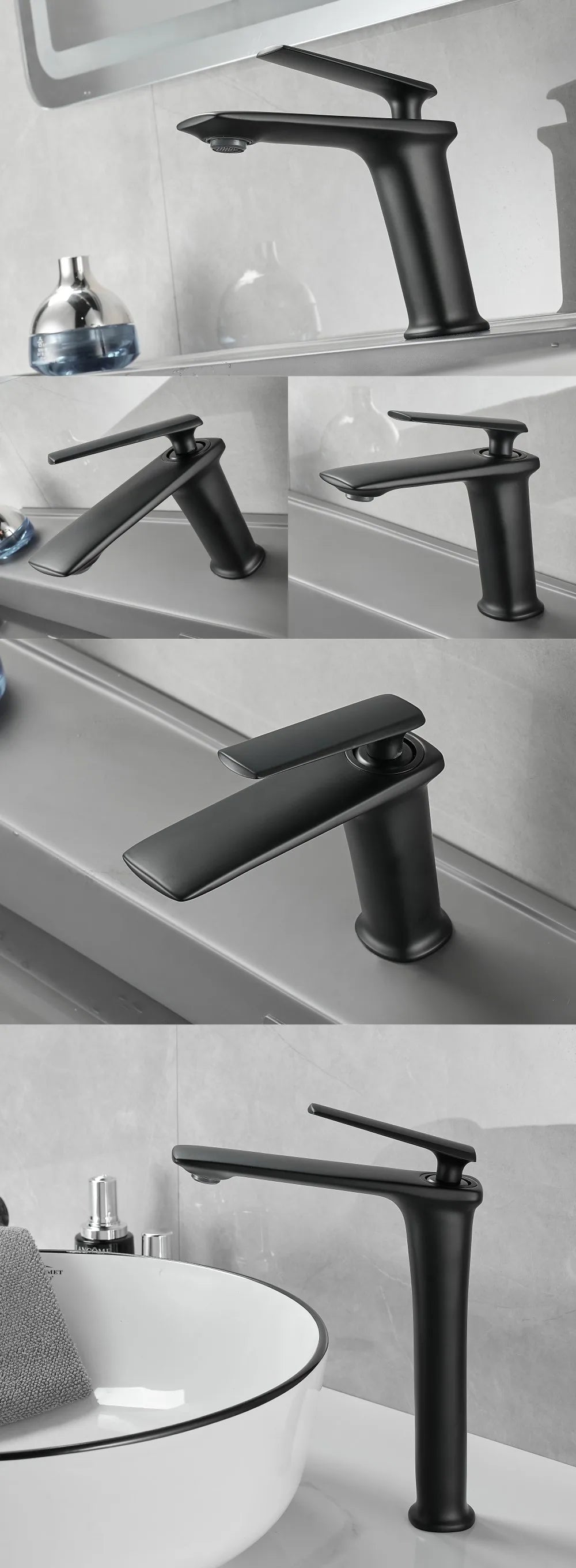 Basin Faucets Black Brass Faucet Cold Bathroom Sink