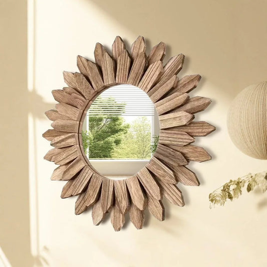 Sunflower Decorative Mirror Wall Mirror Wooden Decorative Mirror