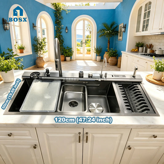 Sinks Stainless Steel Waterfall Sink Includes 120 50