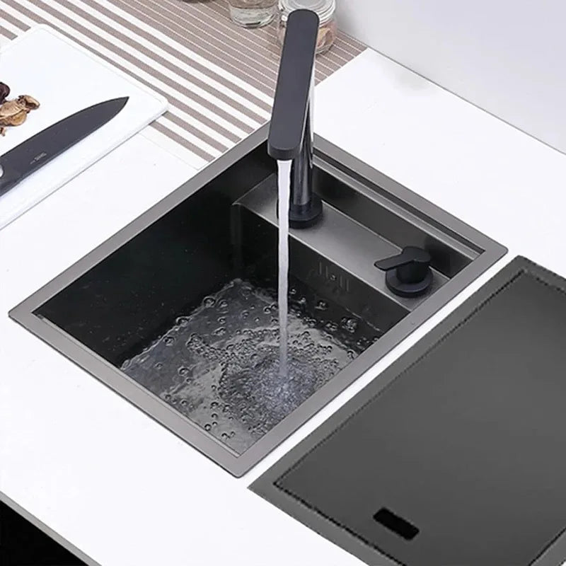 Nano Hidden Bar Sink Black Folding Faucet Mini