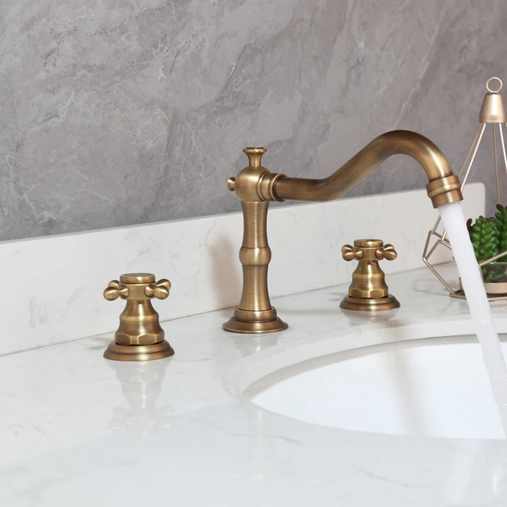 Kemaidi Antique Brass Bathroom Faucets Inch Brass Widespread