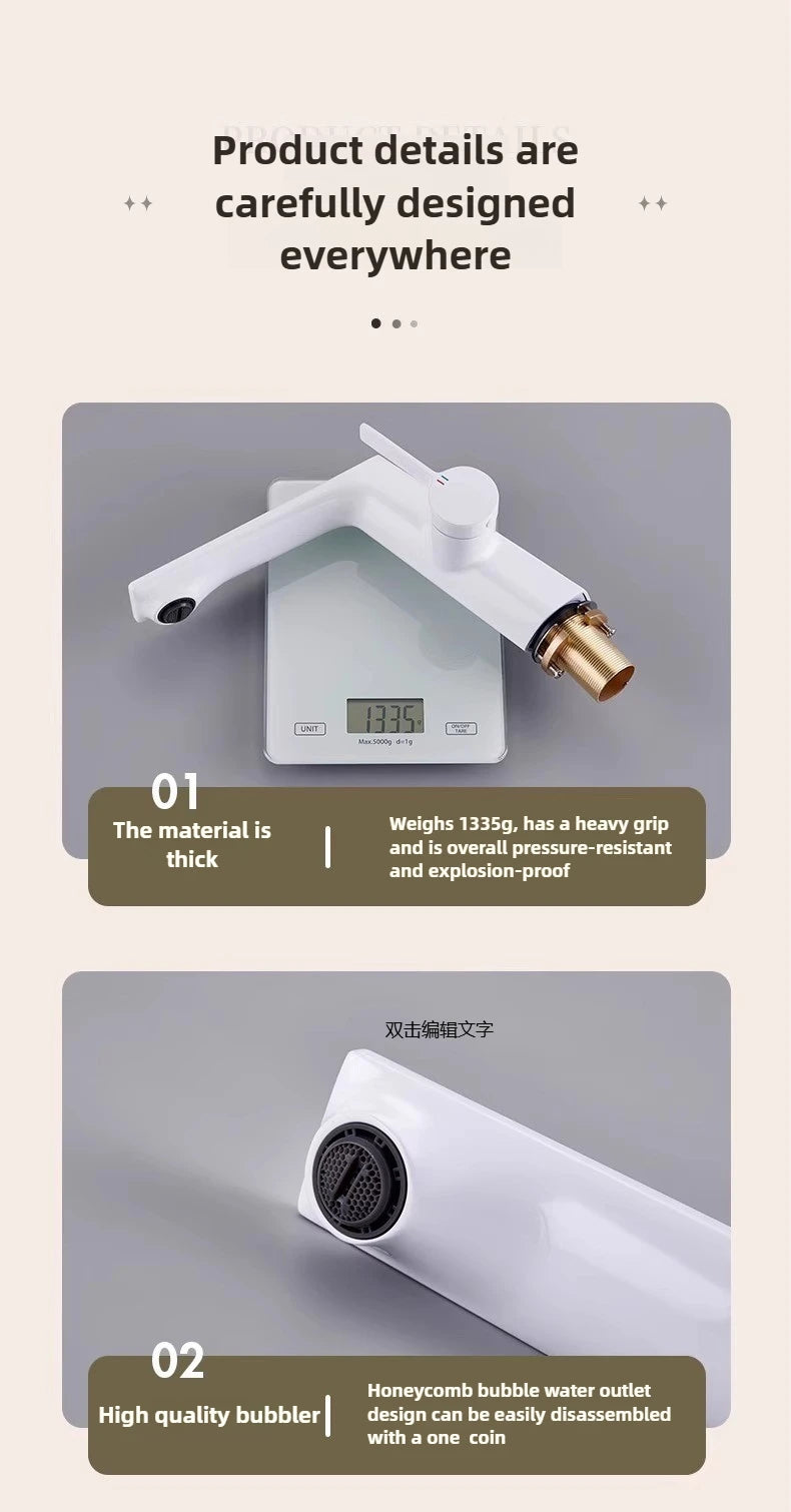 Modern Bathroom Sink Faucet Brass White Or Brushed