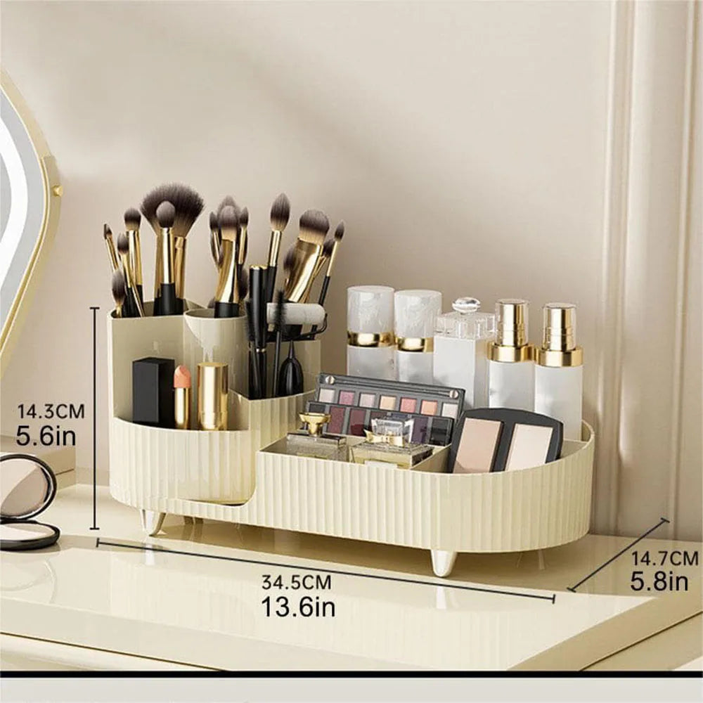 360 Rotatable Makeup Storage Organizer Multi-Grid Divided Holder