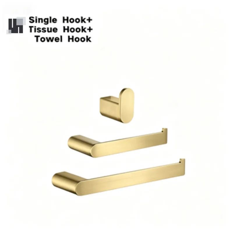 Brushed Gold Bathroom Toilet Brush Holder Toilet Paper