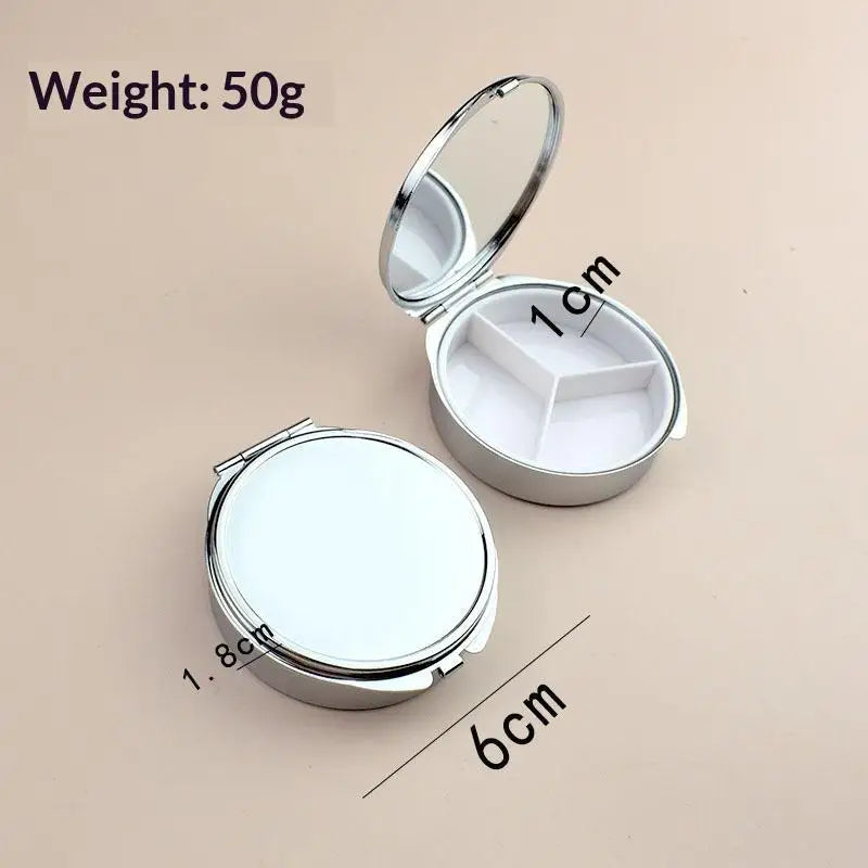 Multi Compartment Mini Jewelry Display Case Mirror Storage
