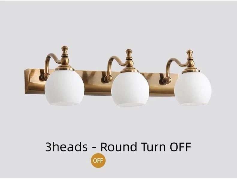 Modern Bathroom Vanity Light Fixtures 3-Light Milky Glass