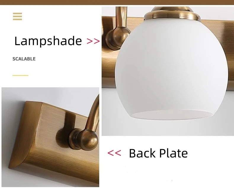 Modern Bathroom Vanity Light Fixtures 3-Light Milky Glass