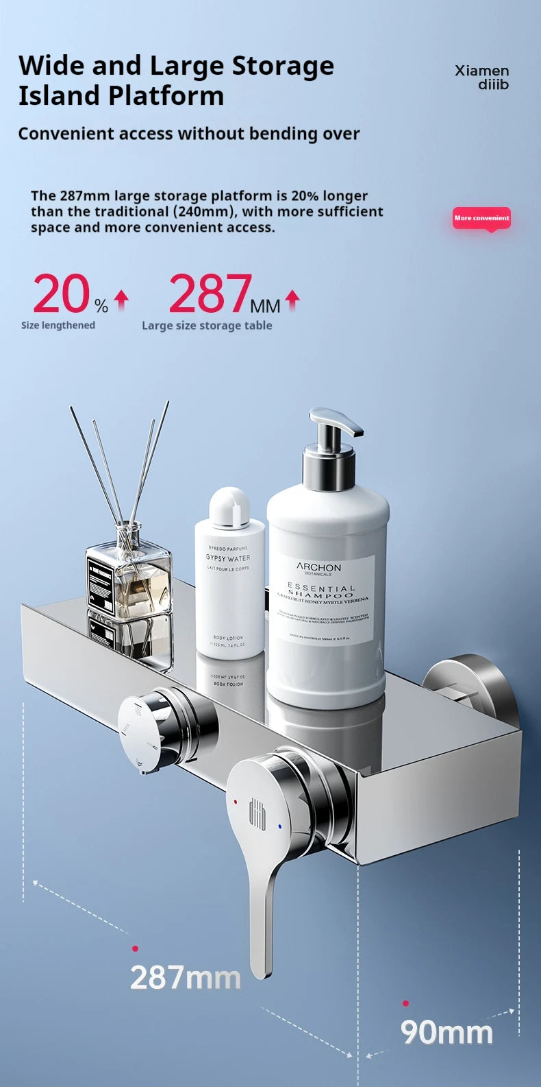 Diiib Large Panel Rain Shower Stainless Steel Combination
