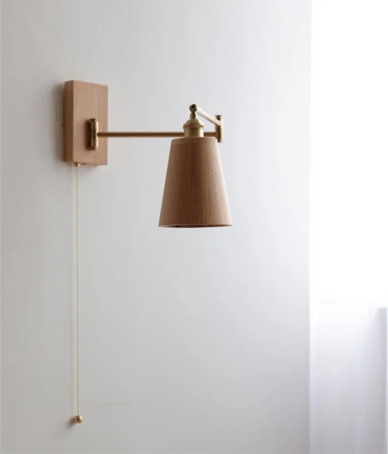 Iwhd Walnut Ash Wood Led Wall Lamp Sconce