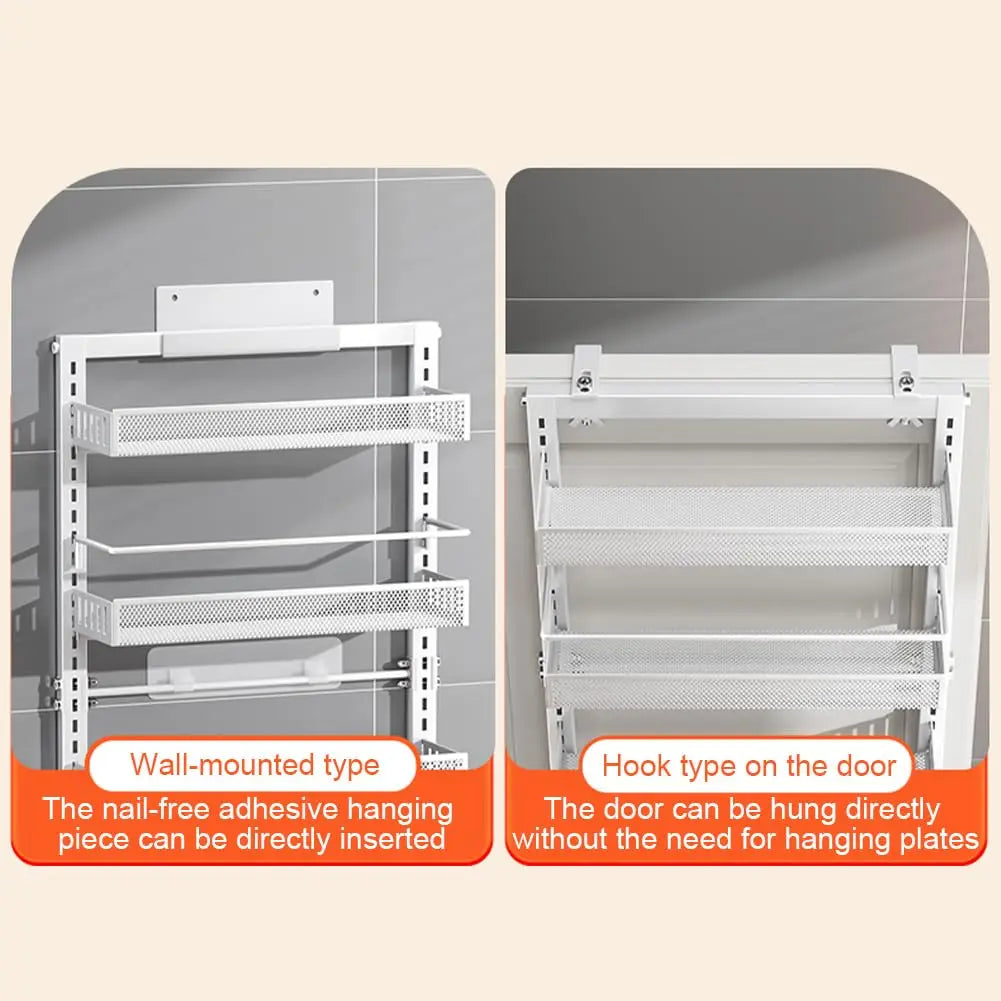 6-Tier Over Door Pantry Organizer Adjustable Metal Hanging