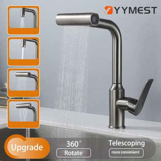 Pull-Out Flying Rain Waterfall Faucet Cold Faucet 304