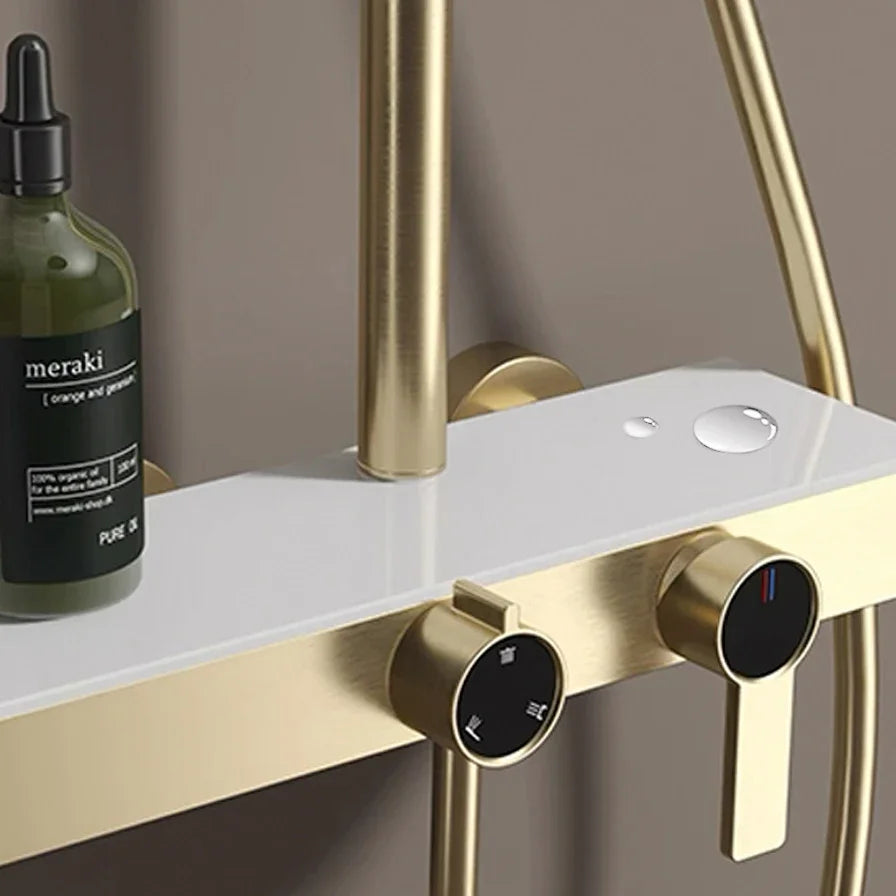 Brushed Gold Bathroom Shower Quality Brass Cold Bathroom