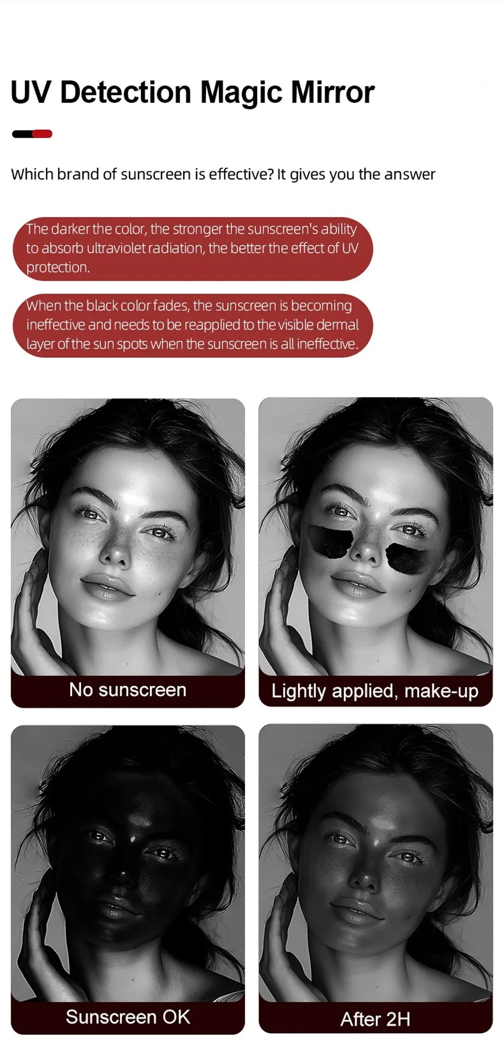 Uv Mirror Sunscreen Smart Makeup Mirror Testing Camera