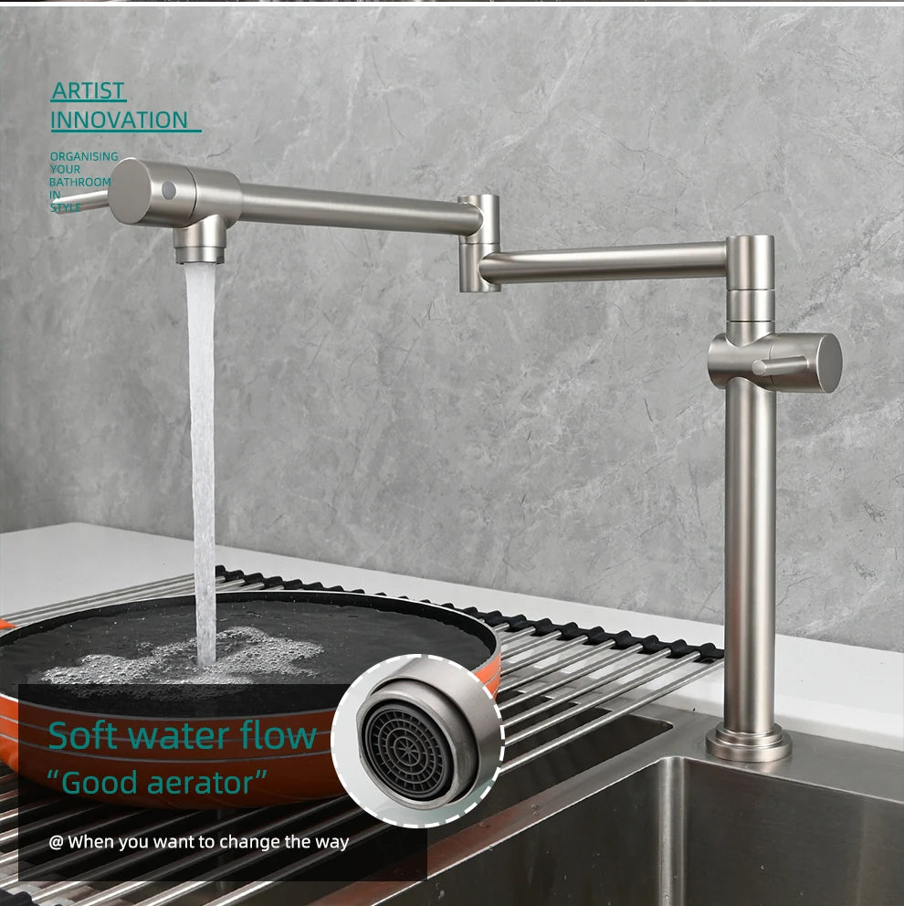 Ciencia Brass Pot Filler Faucet Wall Mount Sink