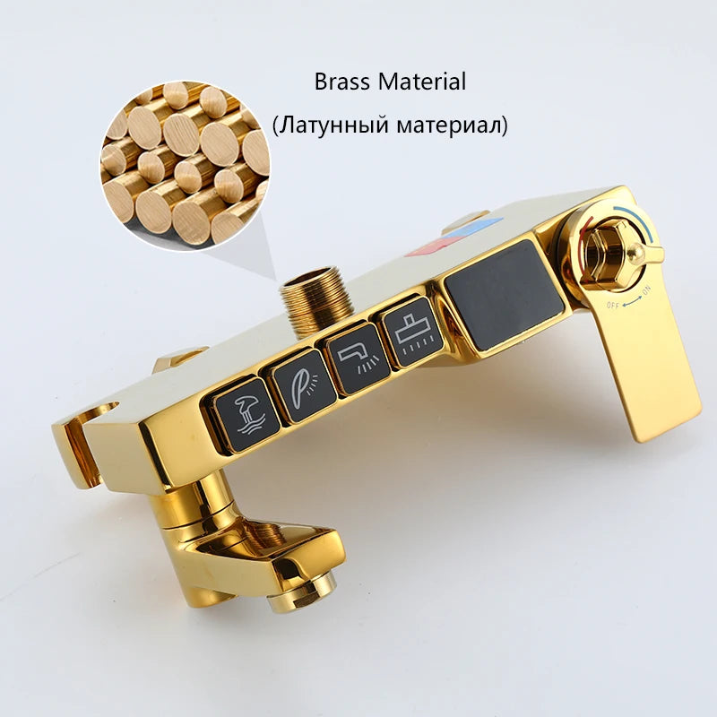 Oxg Golden Thermostatic Shower Faucet Bathroom Faucet Digital