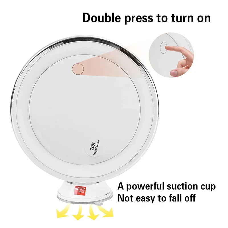 Led Makeup Mirror 10x Magnifier & Flexible Gooseneck