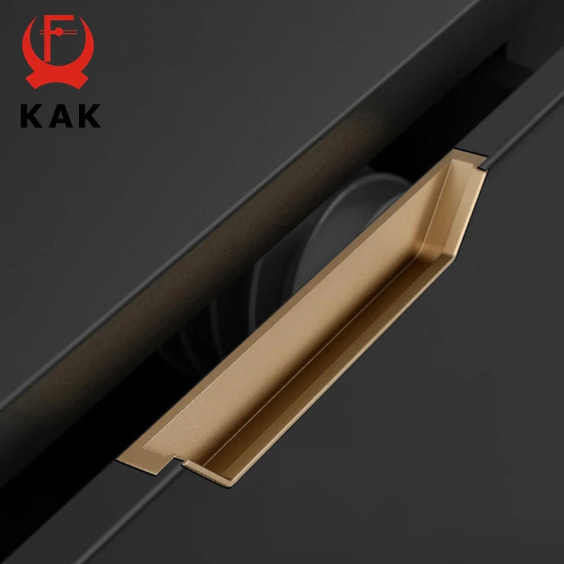 Kak Recessed Cabinet Handles Black Hidden Sliding Door