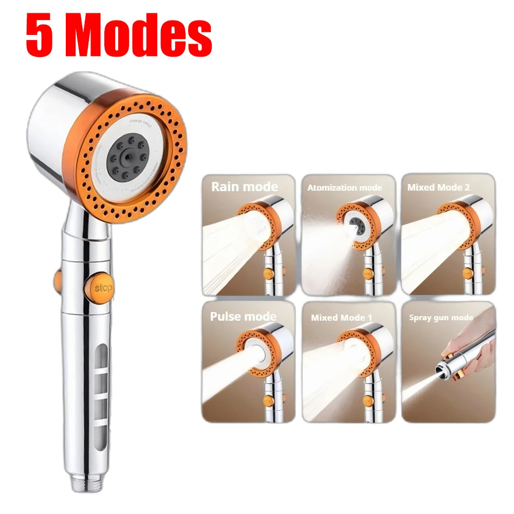 Modes Bathroom Shower Head High Pressure Powerful Rain