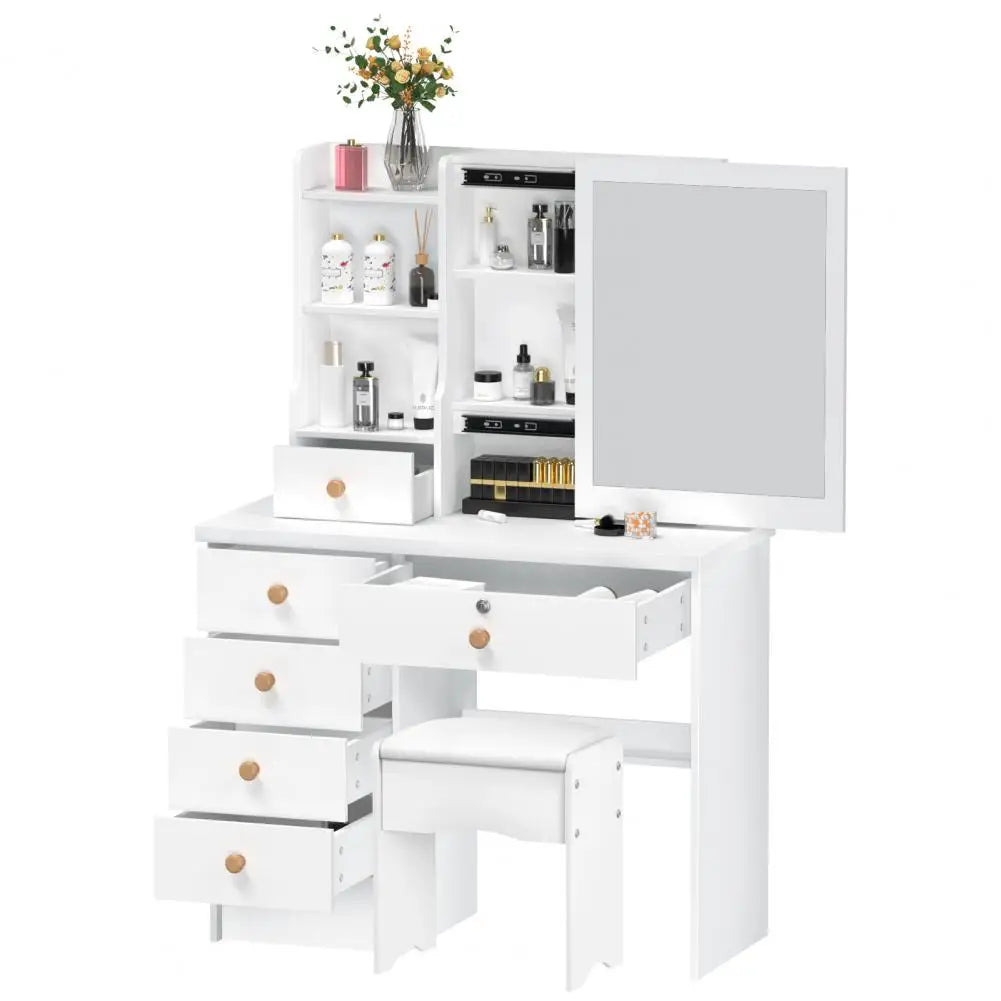 Makeup Vanities Vanity Desk Sliding Mirror Bedroom Dressing