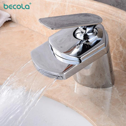 Becola All Copper Gold/Chrome/Brushed Duckbill Waterfall Faucet