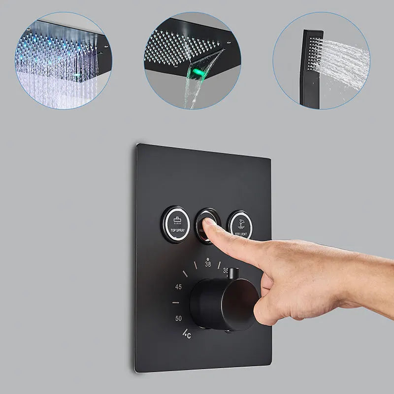 Thermostatic Luxury Shower Faucet Led Shower Ceiling Mount