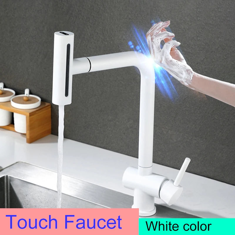 Handfree Grey Touch On Faucet Stainless Steel Cold