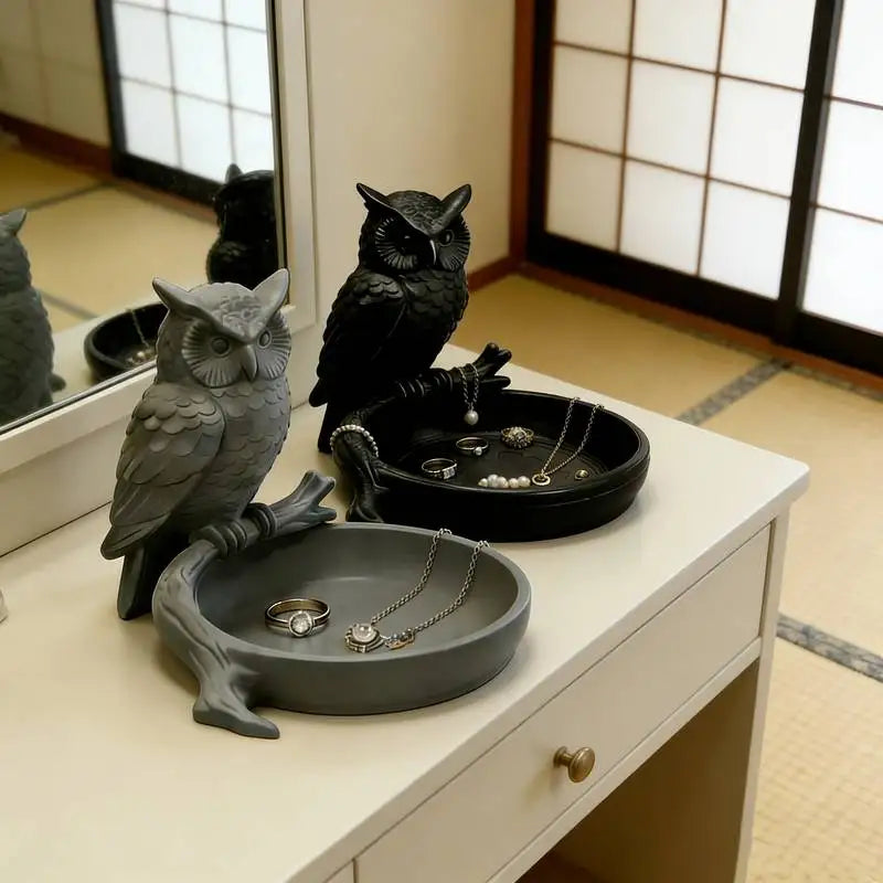 1pc Owl Jewelry Tray Ring Dish Necklace Holder